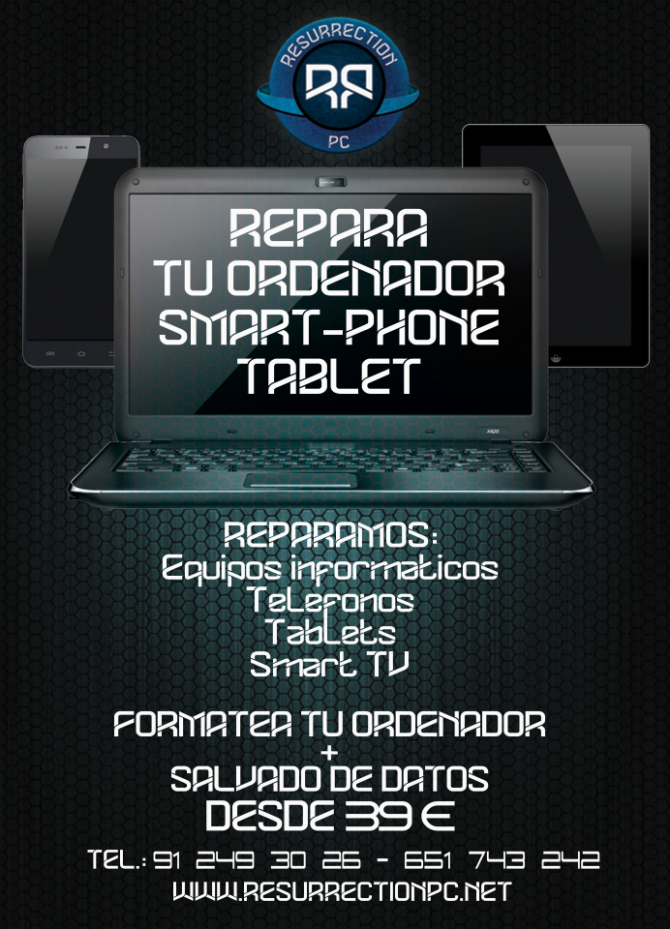 BIENVENIDOS a nuestra página WEB - RESURRECTION PC (Phones & Computers)